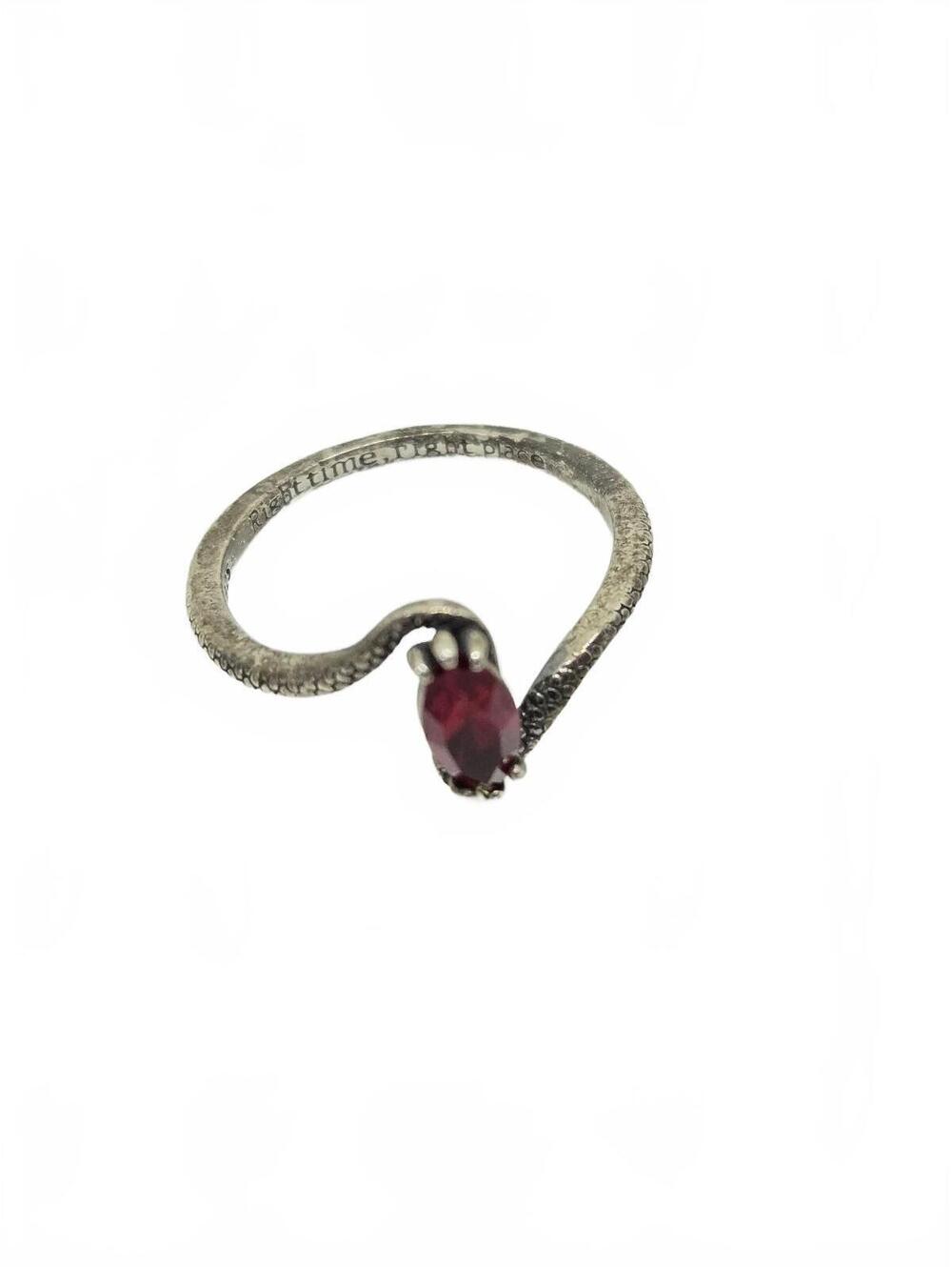 S925 Silver Red Marquise Stone Ring Size 8 Right Time Right Place